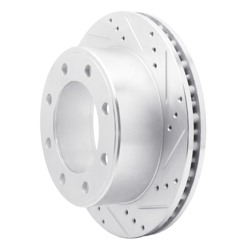 Ford F-250 Brake Rotor (1) - Rear Right - R1 Concepts - Drilled & Slotted - Silver - `99-`05